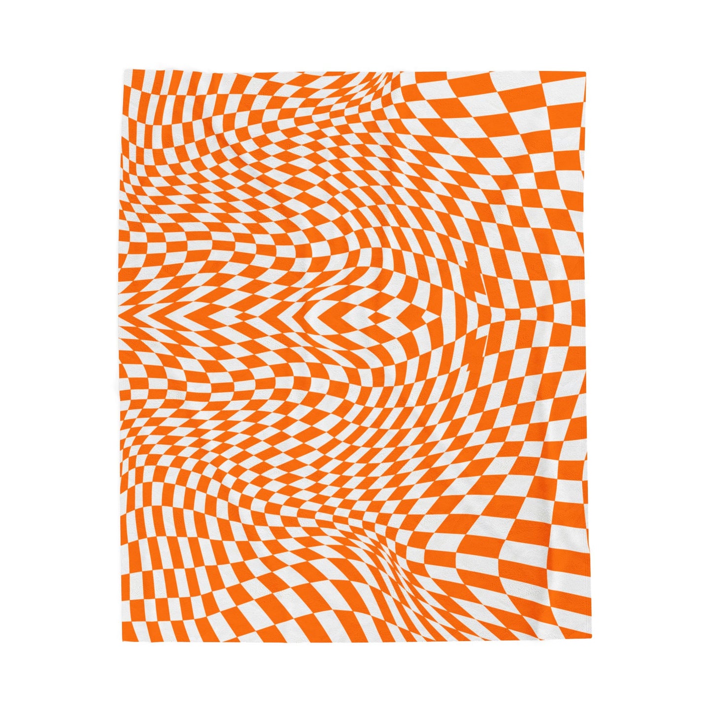 Velveteen Plush Blanket (Orange Pixels)