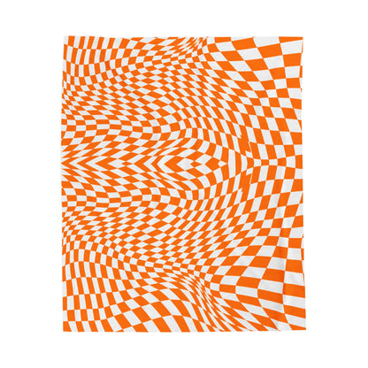 Velveteen Plush Blanket (Orange Pixels)