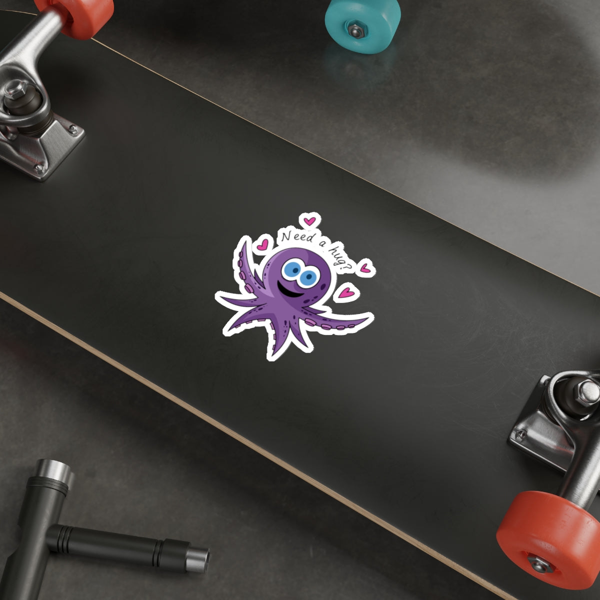 Die-Cut Stickers | Vibrant Art for Personalization (Octopus Hug)