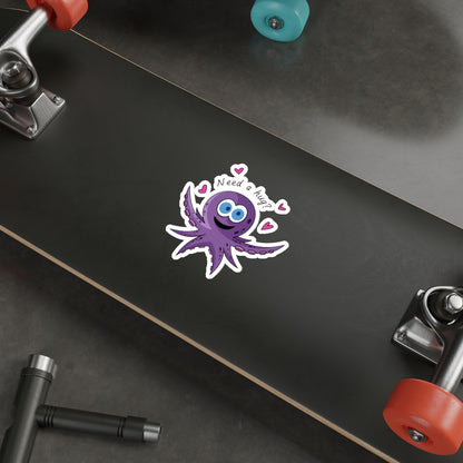 Die-Cut Stickers | Vibrant Art for Personalization (Octopus Hug)