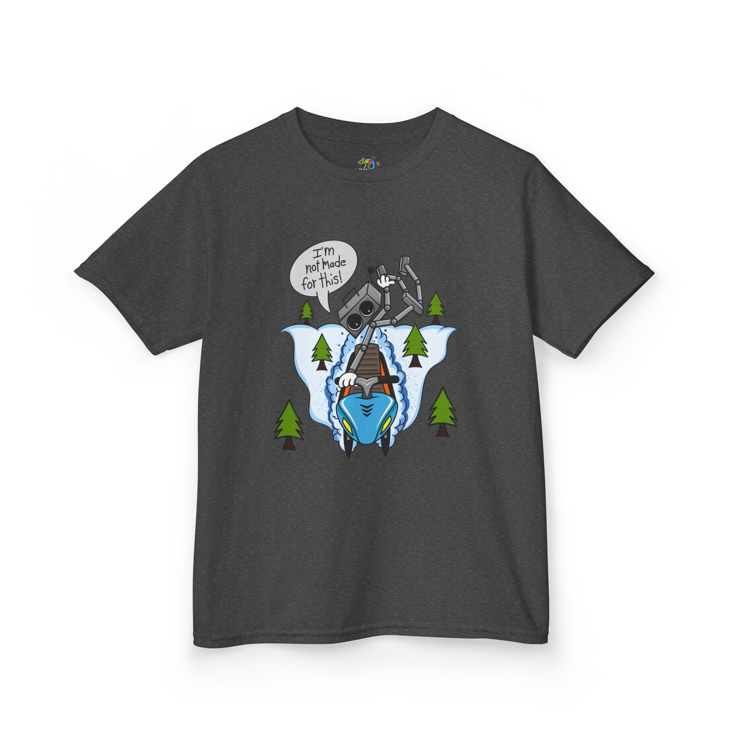 Kids Heavy Cotton T-Shirt (I'm not made for this - Snowmobiler)