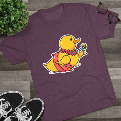 Unisex Tri-Blend Crew Tee (Tropical Duck)