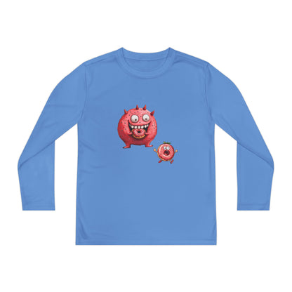 Youth Long Sleeve Competitor Tee (Donut Monster eating Donut)