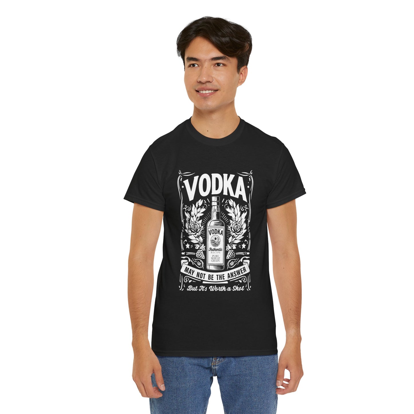 Unisex Heavy Cotton Tee (Vodka - Worth a Shot)