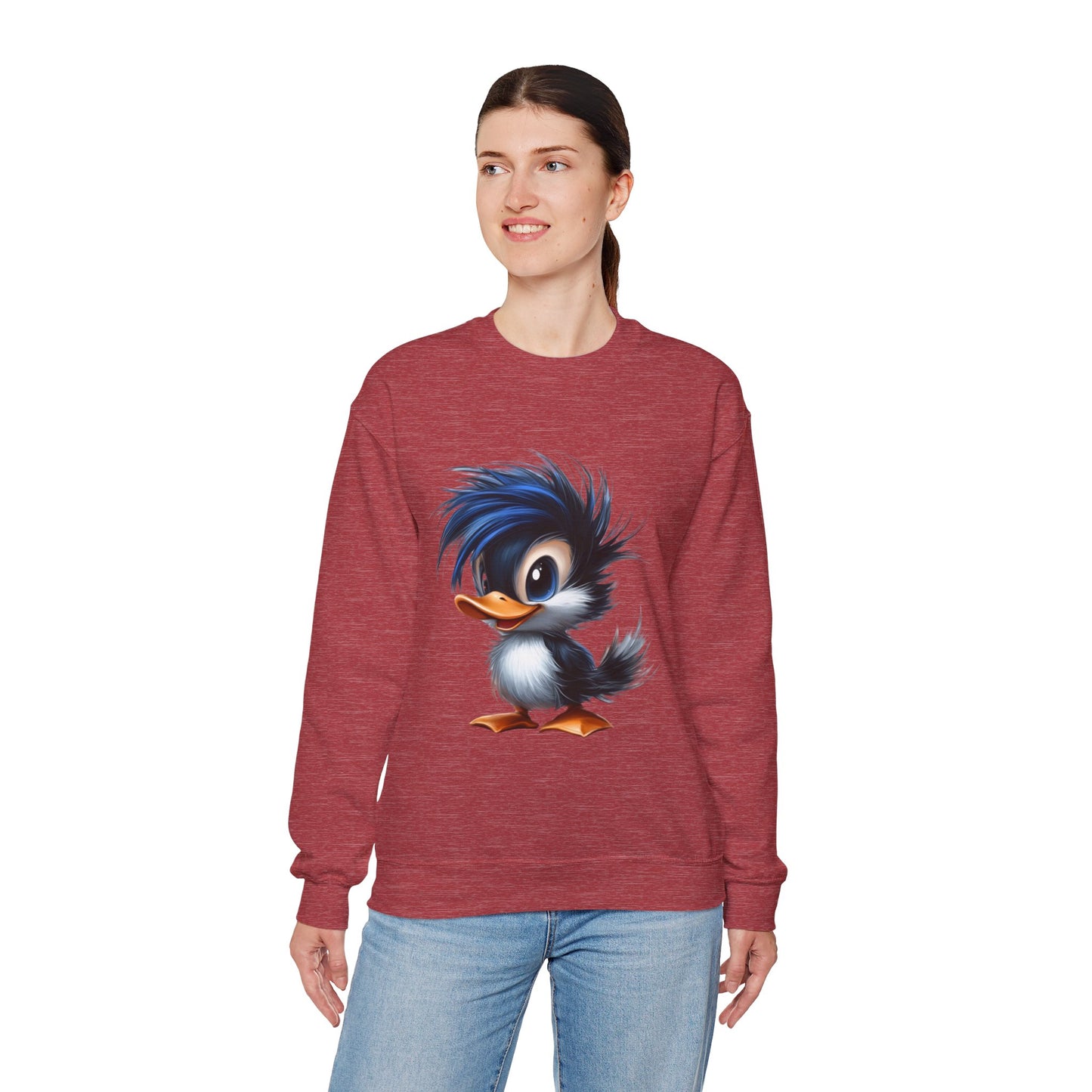 Unisex Heavy Blend™ Crewneck Sweatshirt (Blue Hair Duck)