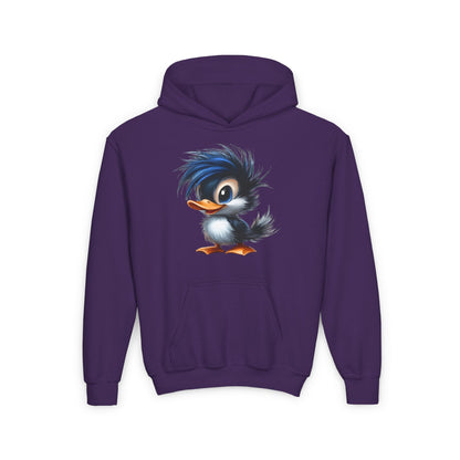 Youth Heavy Blend Hooded Sweatshirt (Blue Hair Duck)