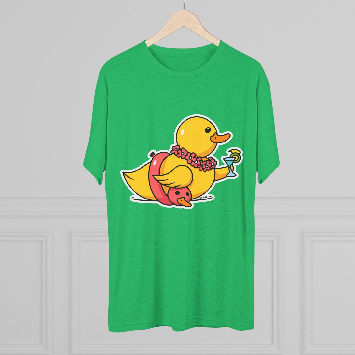 Unisex Tri-Blend Crew Tee (Tropical Duck)