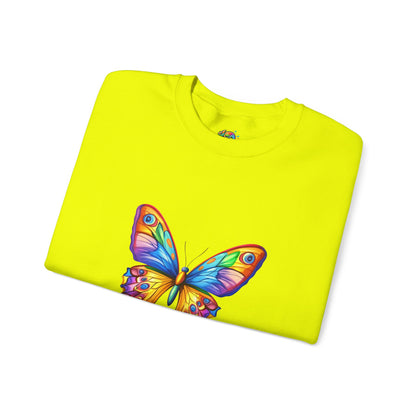 Unisex Heavy Blend™ Crewneck Sweatshirt (Colorful Butterfly)