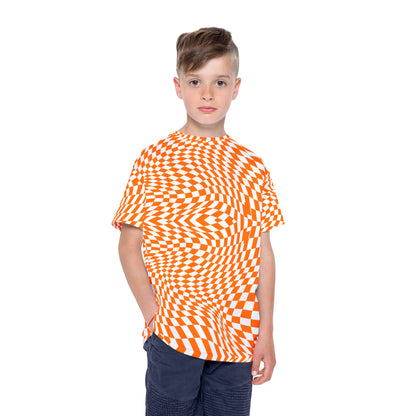 Kids Sports Jersey (Orange Pixels)
