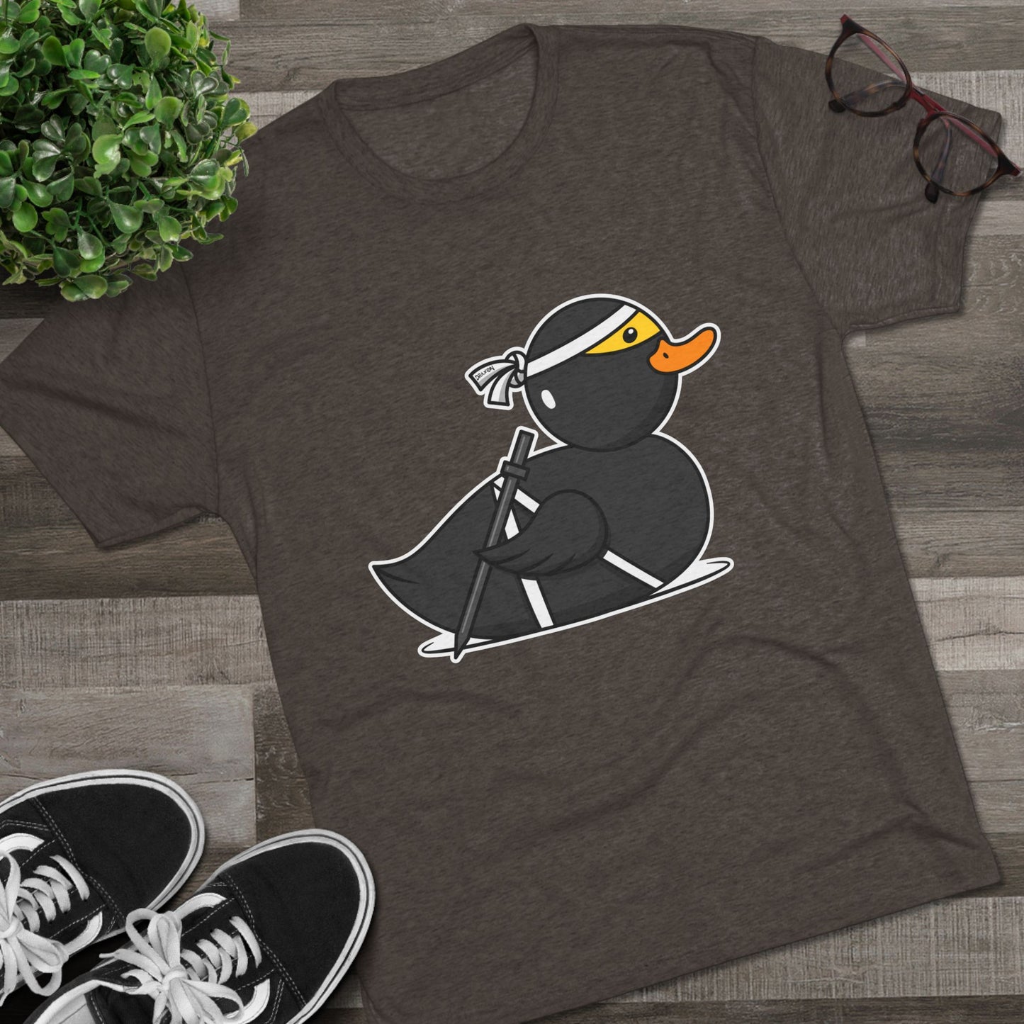 Unisex Tri-Blend Crew Tee (Ninja Duck)
