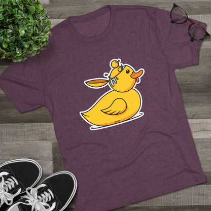 Unisex Tri-Blend Crew Tee (Duck Bird Brain)