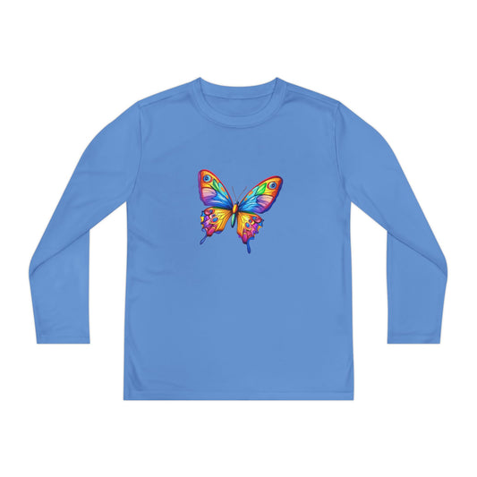 Youth Long Sleeve Competitor Tee (Colorful Butterfly)