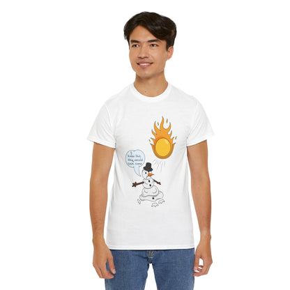 Unisex Heavy Cotton Tee (Melting Snowman)