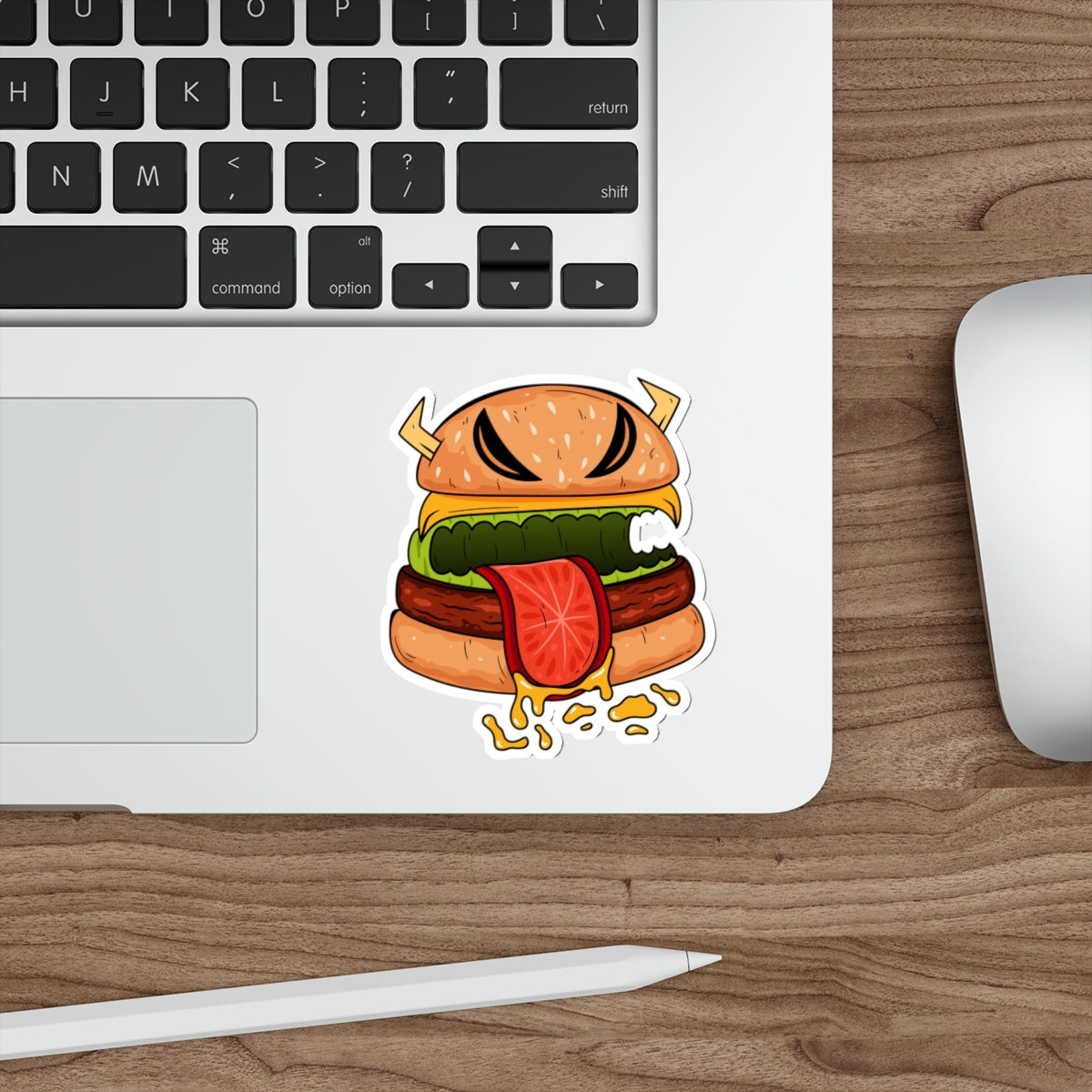 Die-Cut Stickers | Vibrant Art for Personalization (Cheeseburger Monster)