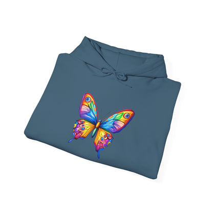 Unisex Heavy Blend™ Hooded Sweatshirt (Colorful Butterfly)