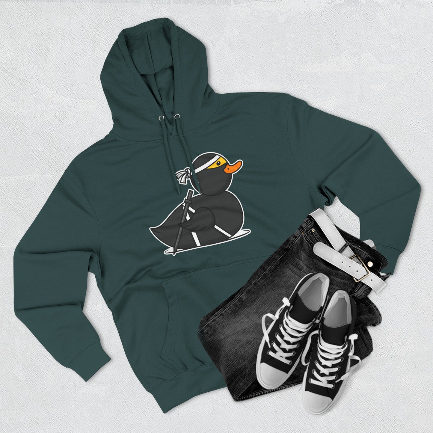 Three-Panel Fleece Hoodie (Ninja Duck)