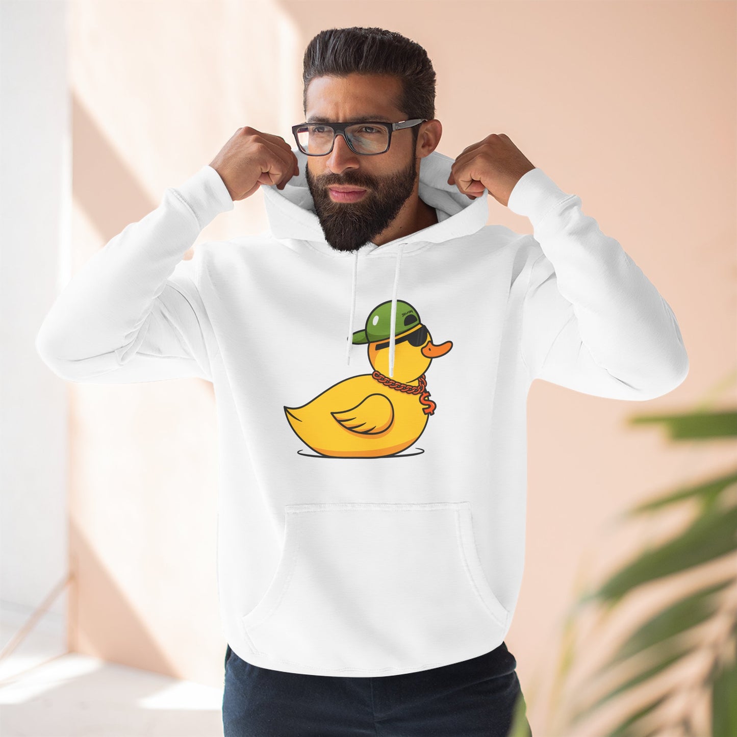 Three-Panel Fleece Hoodie (Gangster Duck)