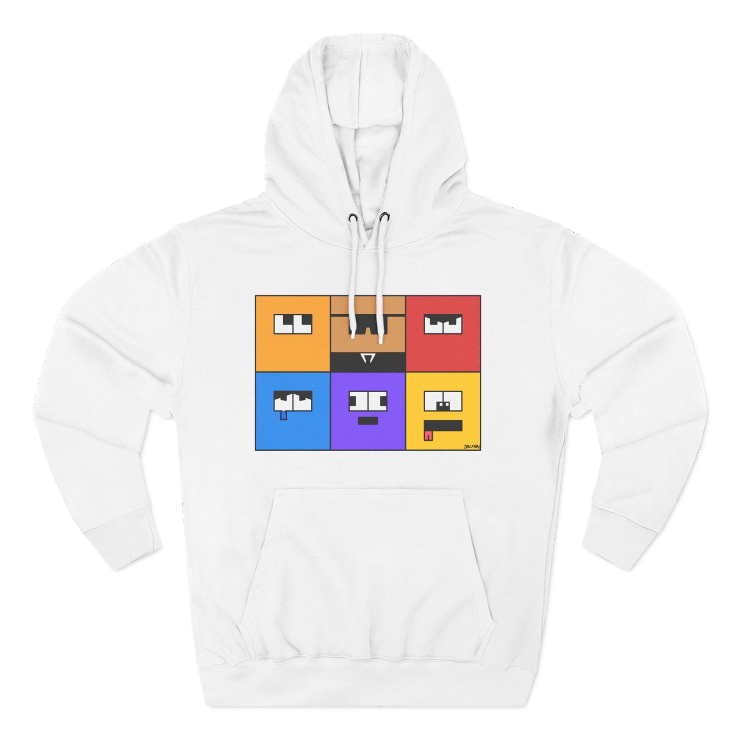 Three-Panel Fleece Hoodie (Emotion Blocks)