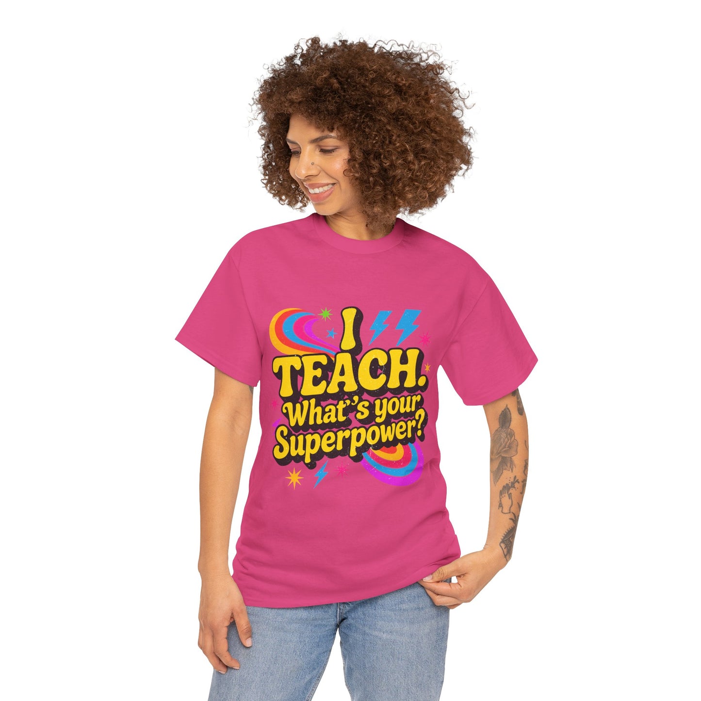 Unisex Heavy Cotton Tee (I Teach, What's Your Superpower?)