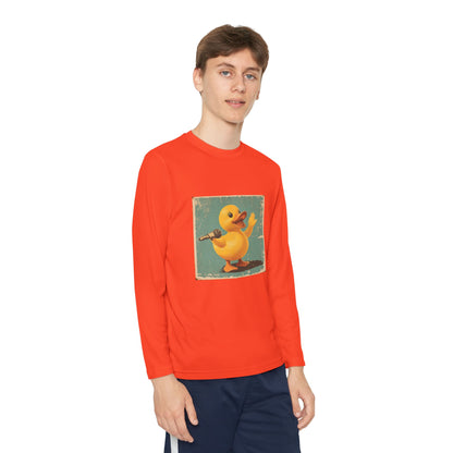 Youth Long Sleeve Competitor Tee (Karaoke Duck)