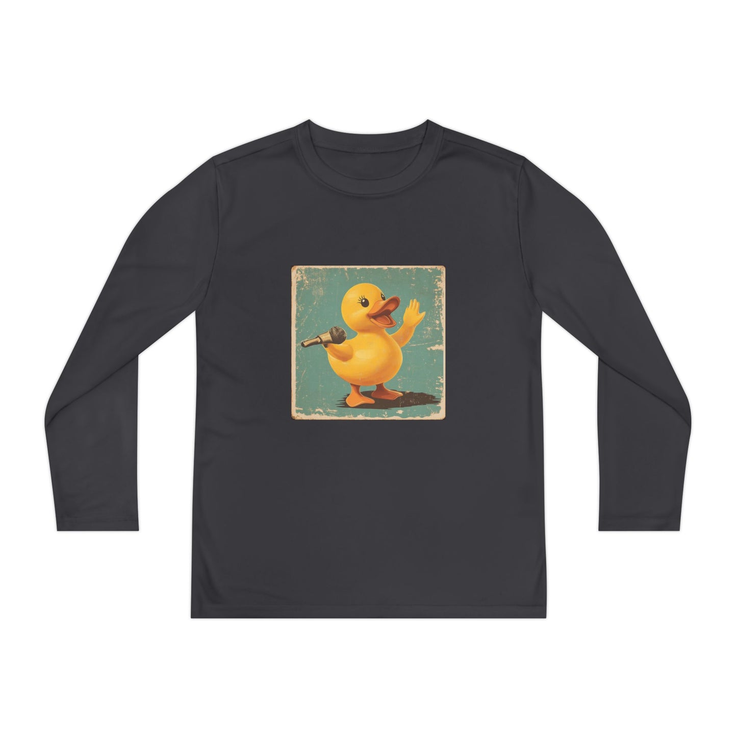 Youth Long Sleeve Competitor Tee (Karaoke Duck)