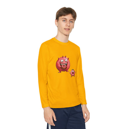 Youth Long Sleeve Competitor Tee (Donut Monster eating Donut)