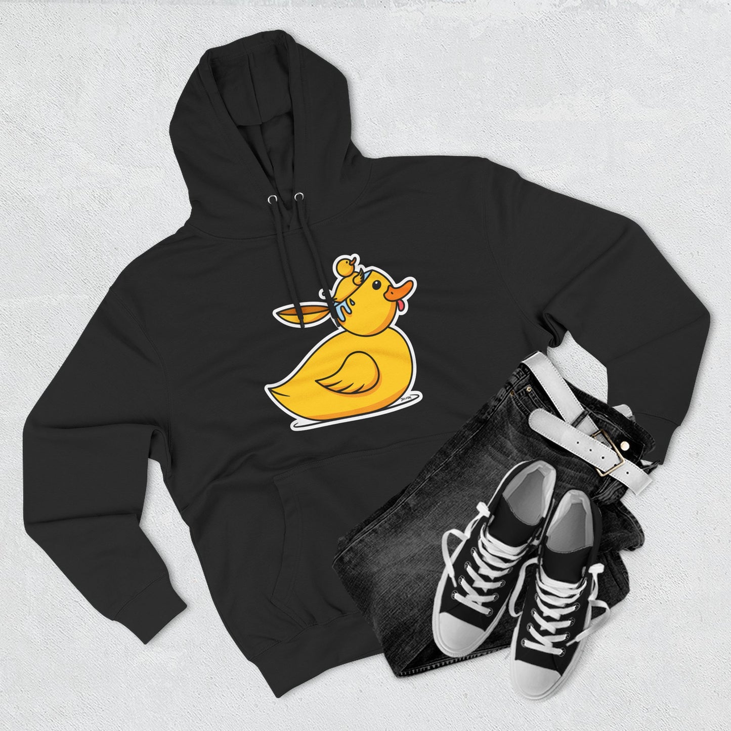 Three-Panel Fleece Hoodie (Duck Bird Brain)