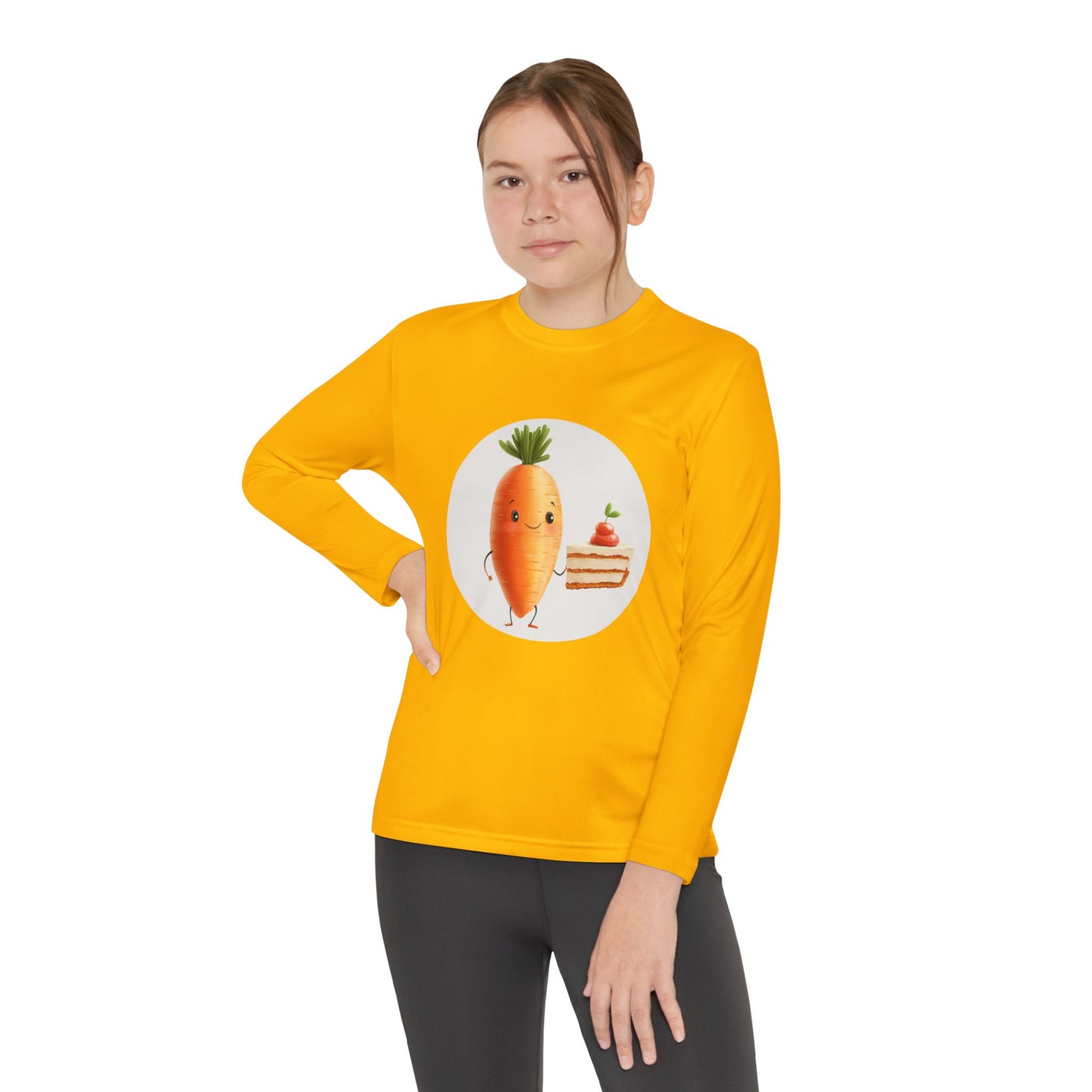 Youth Long Sleeve Competitor Tee (Carrot Cake)