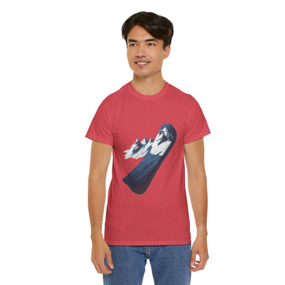 Unisex Heavy Cotton Tee (Mountain Snowboard)