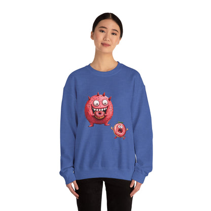 Unisex Heavy Blend™ Crewneck Sweatshirt (Donut Monster eating Donut)