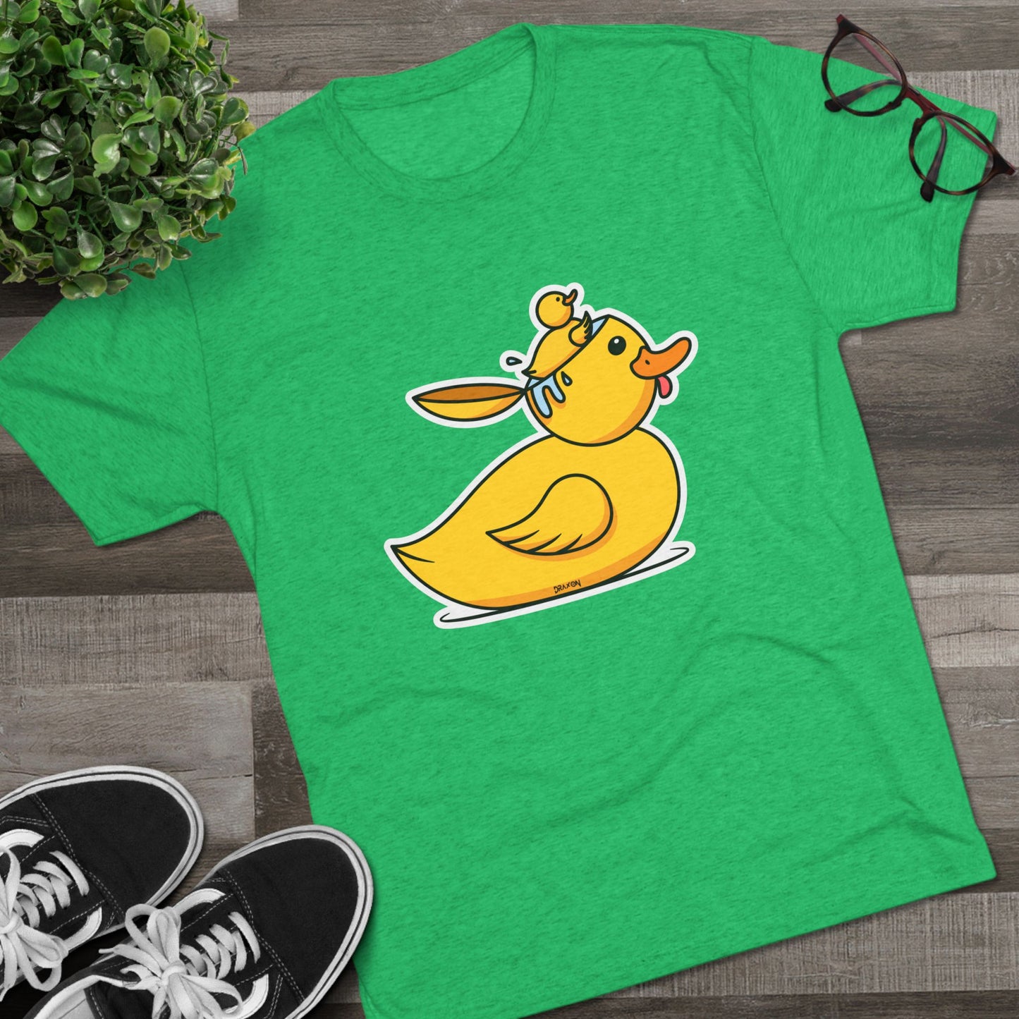 Unisex Tri-Blend Crew Tee (Duck Bird Brain)