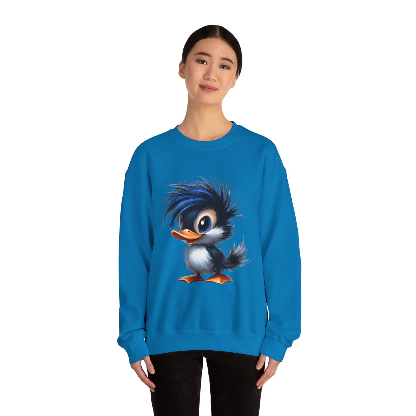 Unisex Heavy Blend™ Crewneck Sweatshirt (Blue Hair Duck)