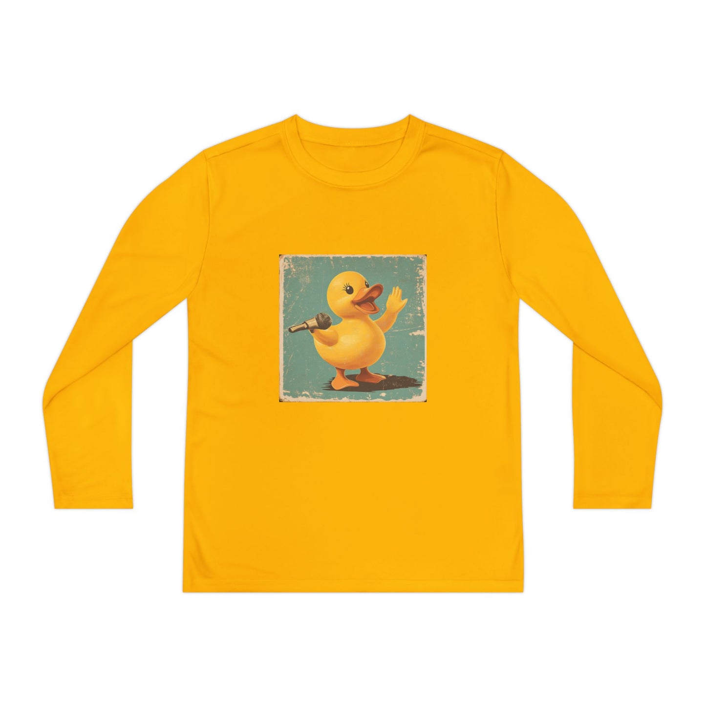 Youth Long Sleeve Competitor Tee (Karaoke Duck)