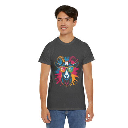 Unisex Heavy Cotton Tee (Colorful Goat)