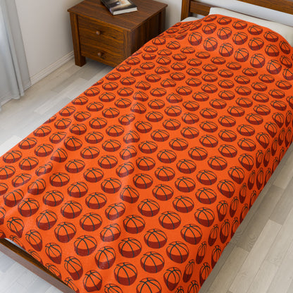 Velveteen Plush Blanket (Basketball)