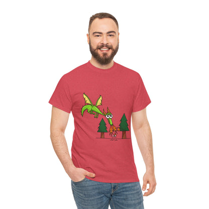 Unisex Heavy Cotton Tee (Flaming Dragon)