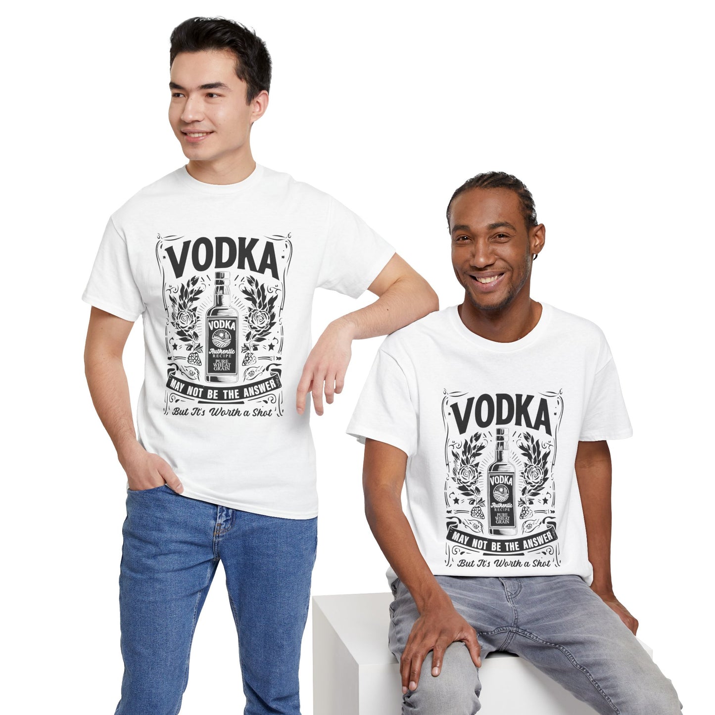 Unisex Heavy Cotton Tee (Vodka - Worth a Shot)