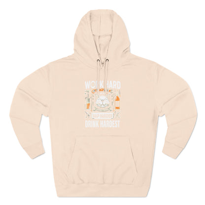 Three-Panel Fleece Hoodie (Work, Nap & Drink Hard)