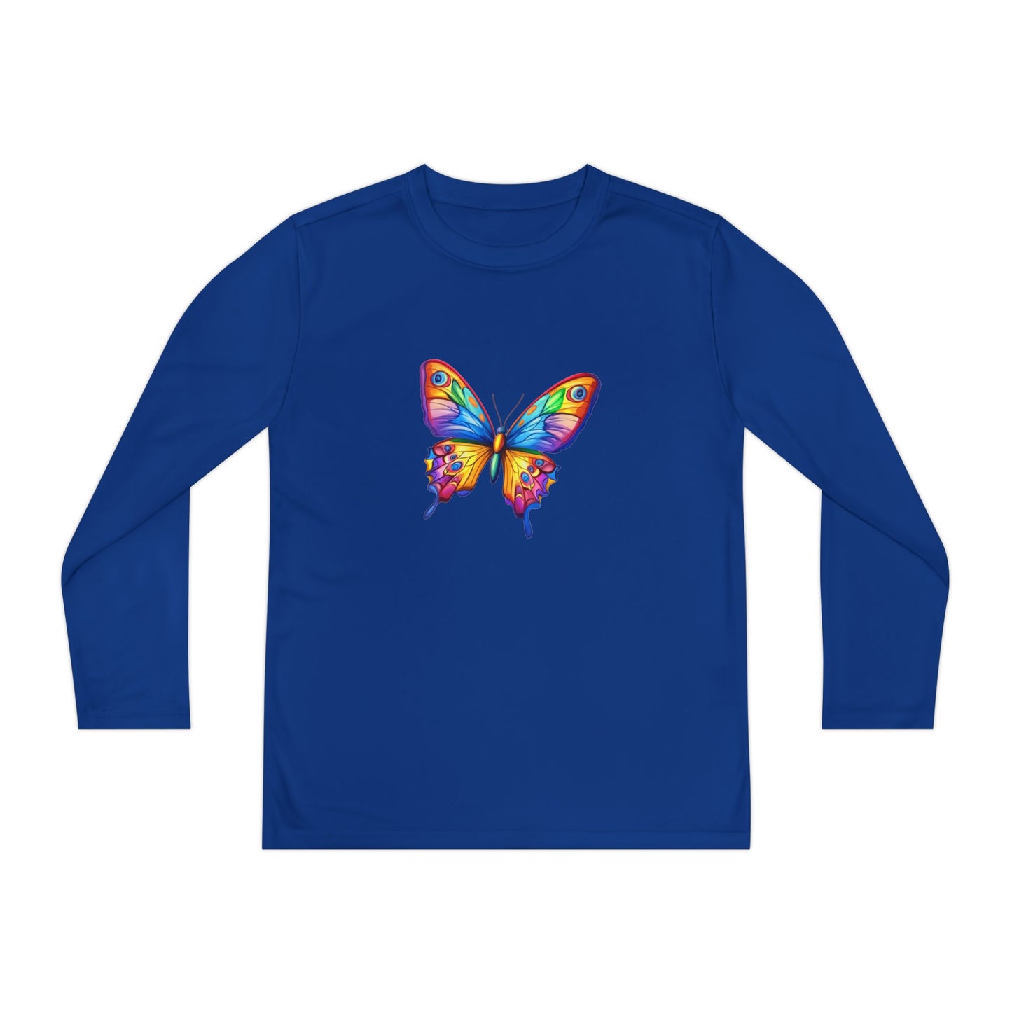 Youth Long Sleeve Competitor Tee (Colorful Butterfly)