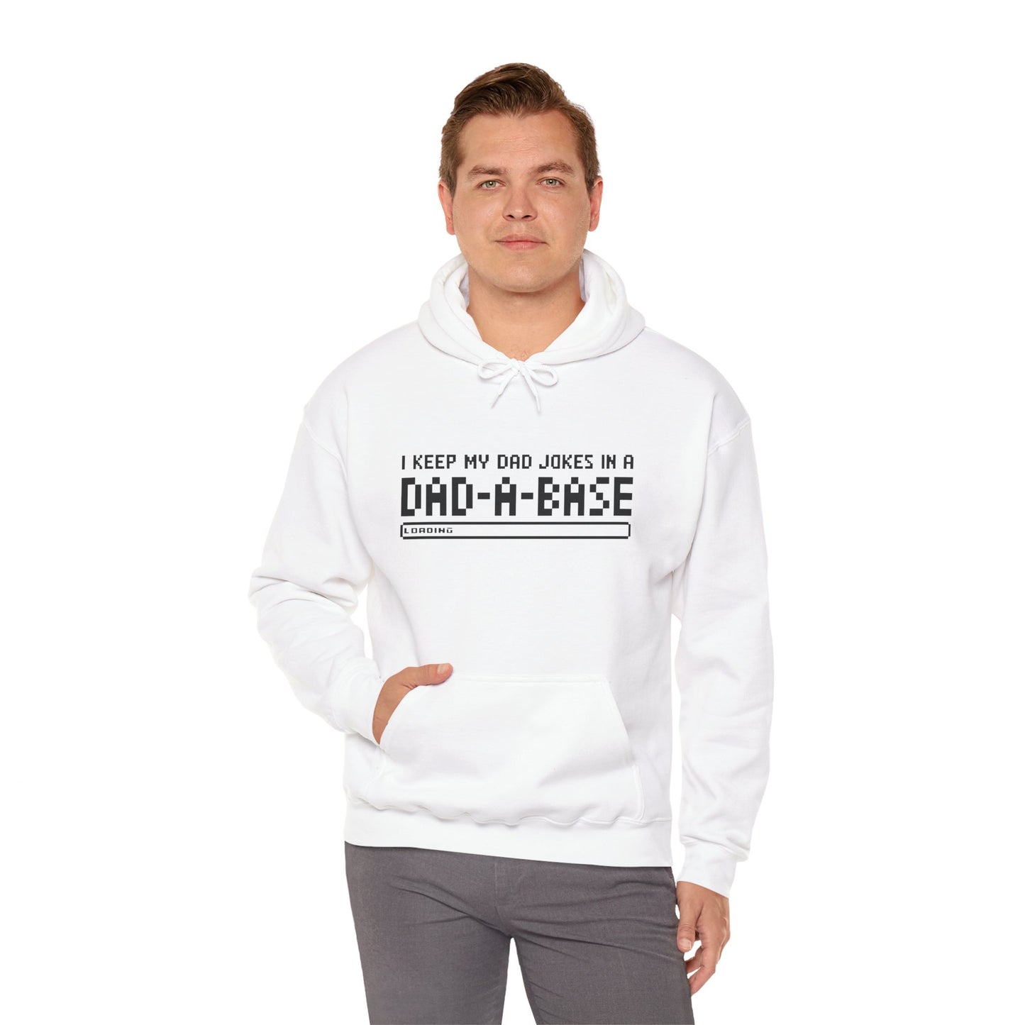 Dad Jokes Hoodie - Unisex Heavy Blend™ Sweatshirt (Keep my Jokes in a Dad-A-Base)