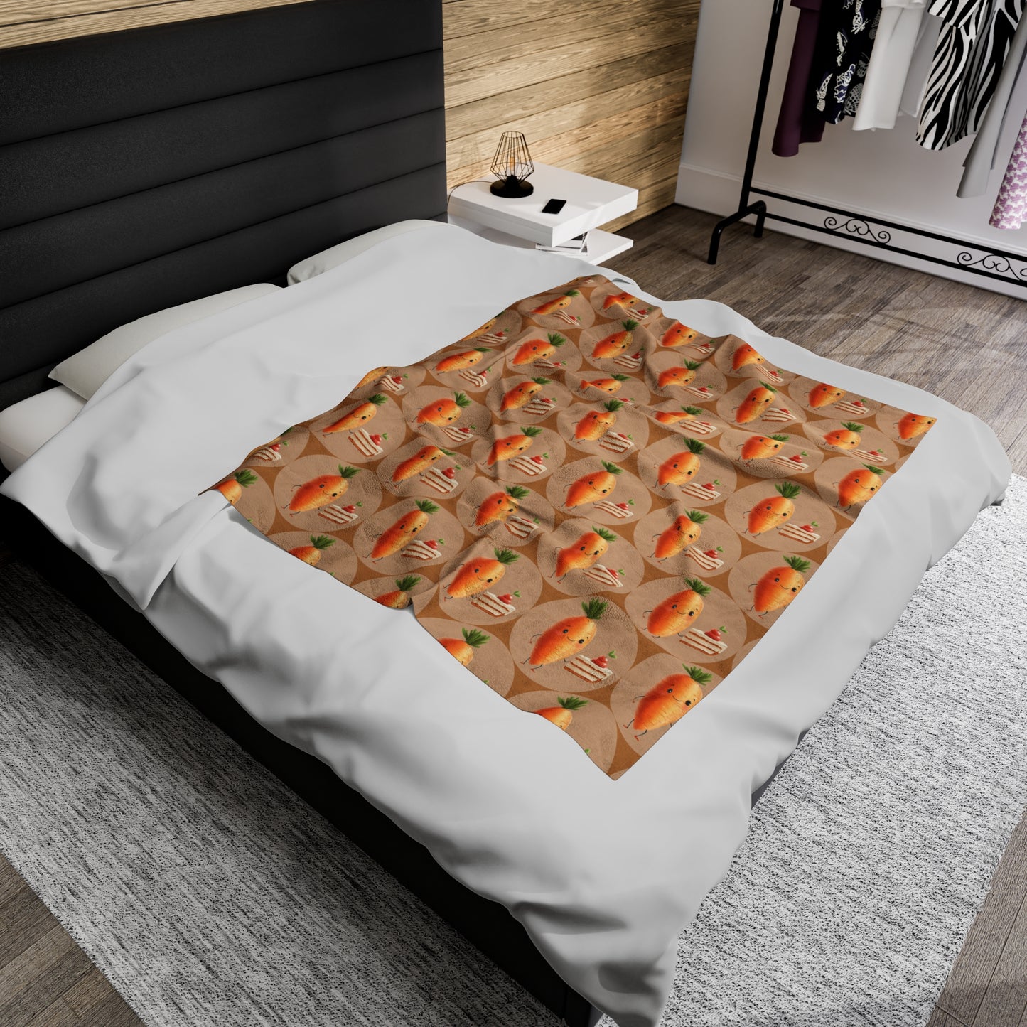 Velveteen Plush Blanket (Carrot Cake)