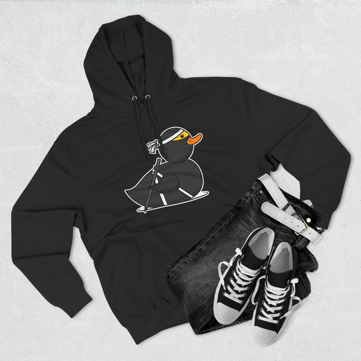 Three-Panel Fleece Hoodie (Ninja Duck)