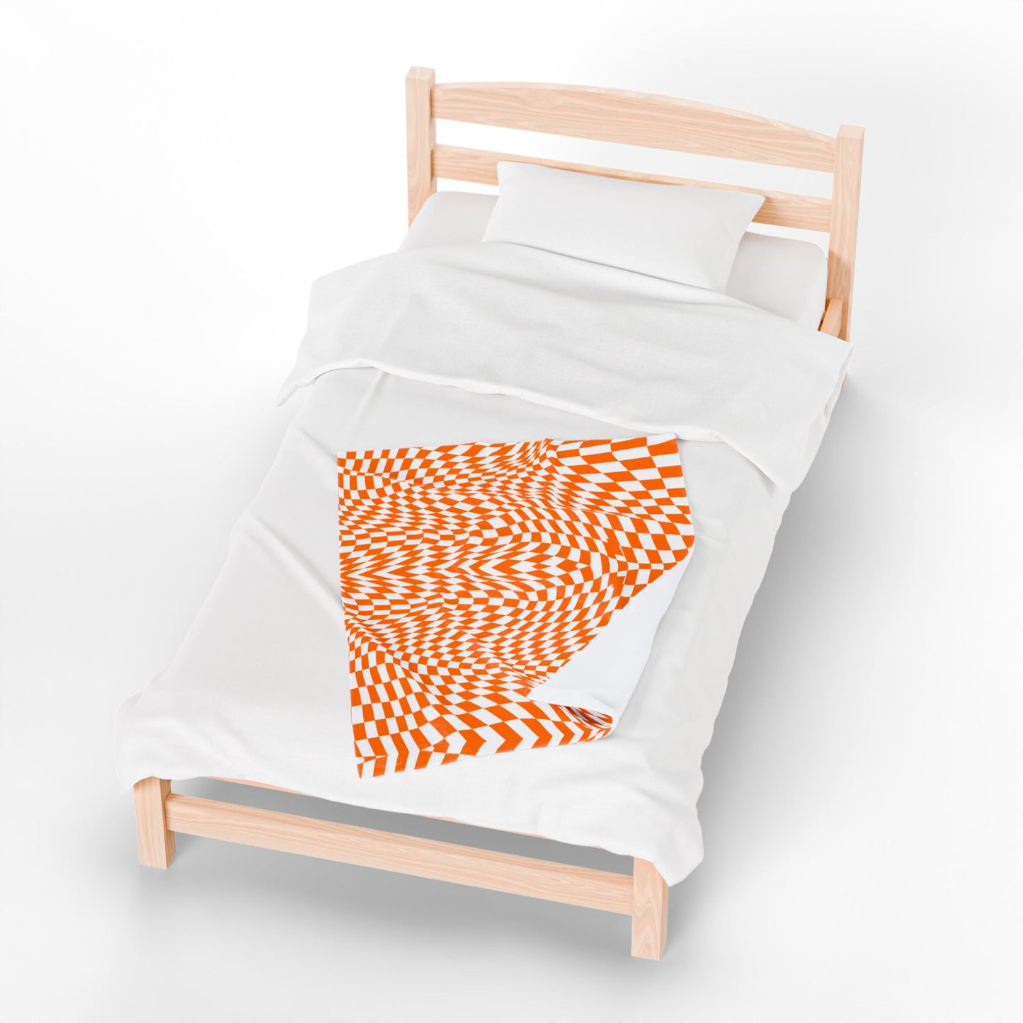 Velveteen Plush Blanket (Orange Pixels)
