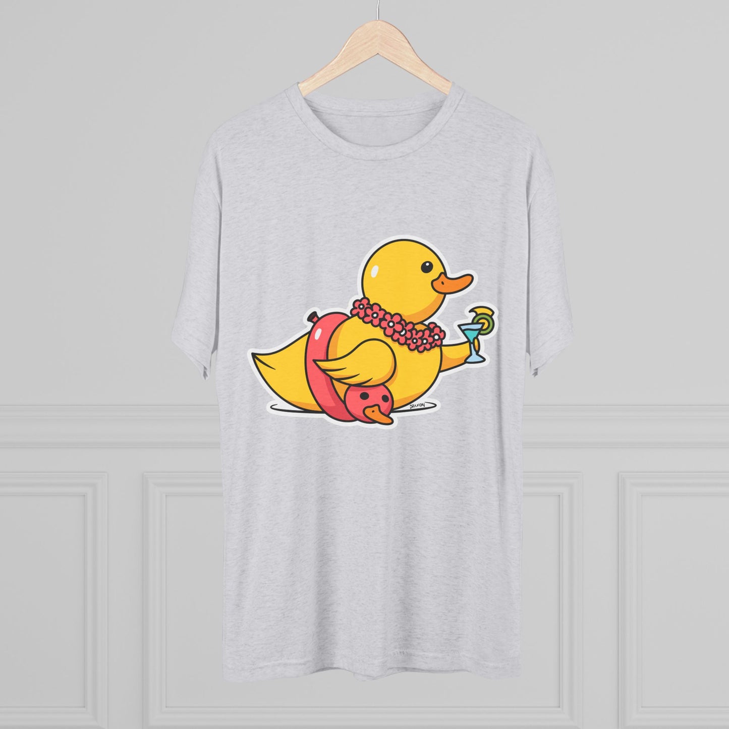 Unisex Tri-Blend Crew Tee (Tropical Duck)