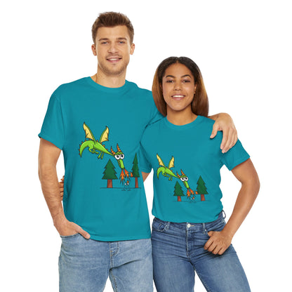 Unisex Heavy Cotton Tee (Flaming Dragon)
