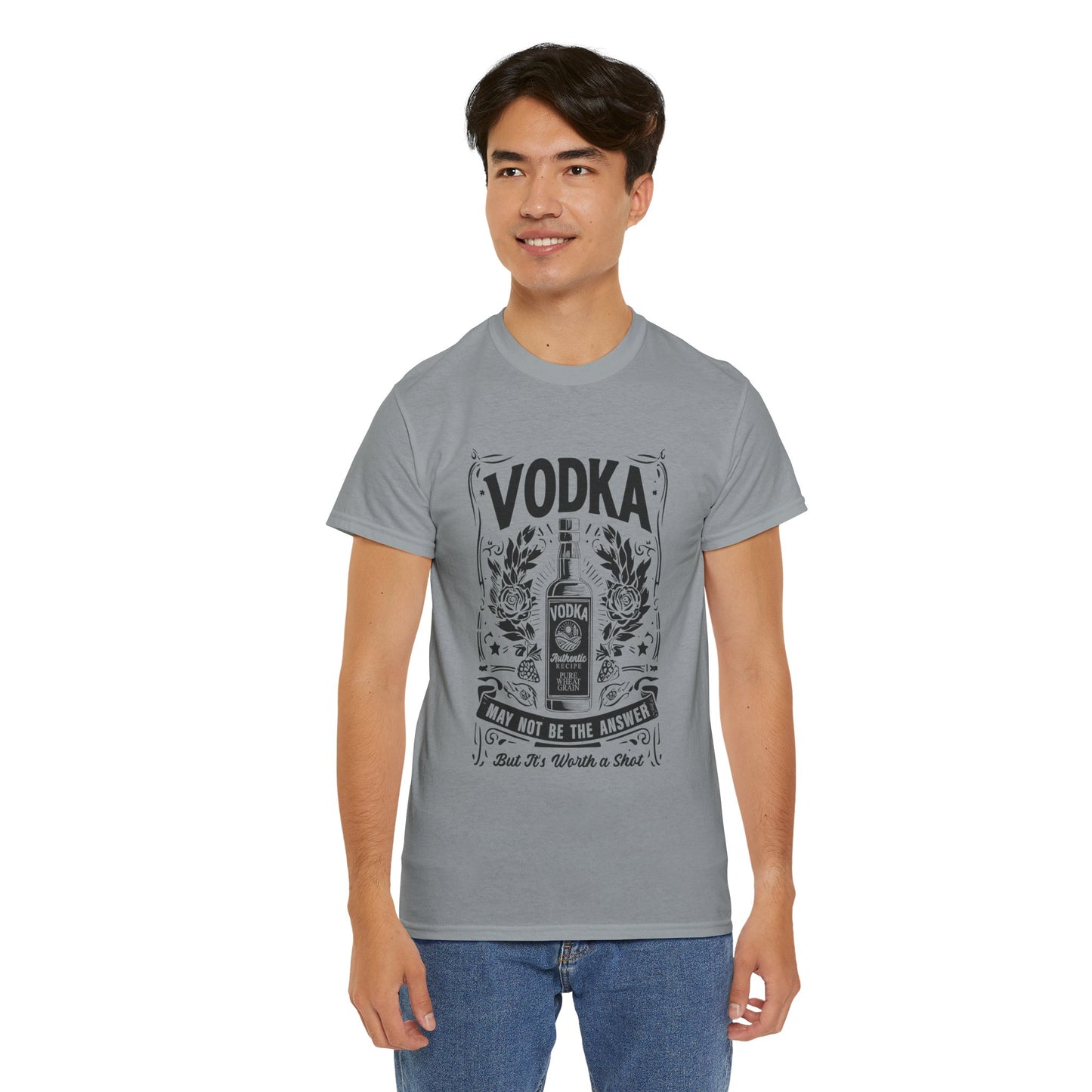 Unisex Heavy Cotton Tee (Vodka - Worth a Shot)