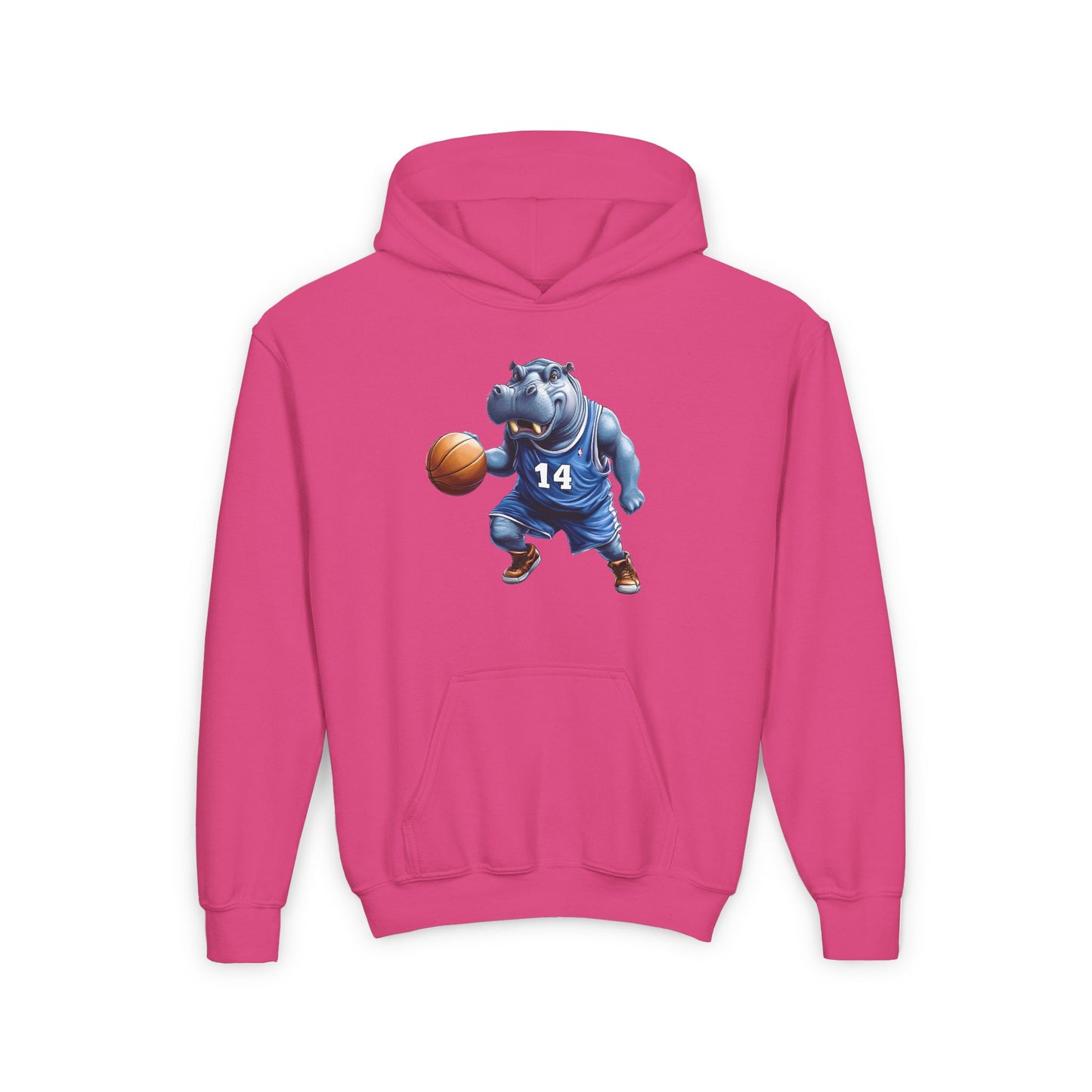 Youth Heavy Blend Hooded Sweatshirt (Hippo Baller)