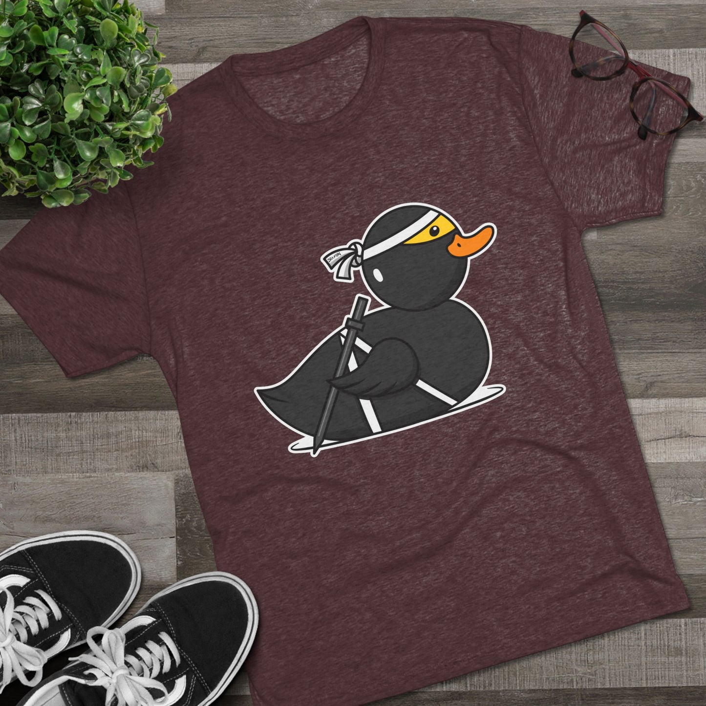 Unisex Tri-Blend Crew Tee (Ninja Duck)