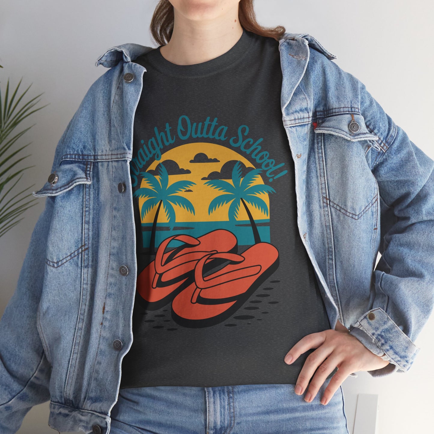 Unisex Heavy Cotton Tee (Straight Outta School)
