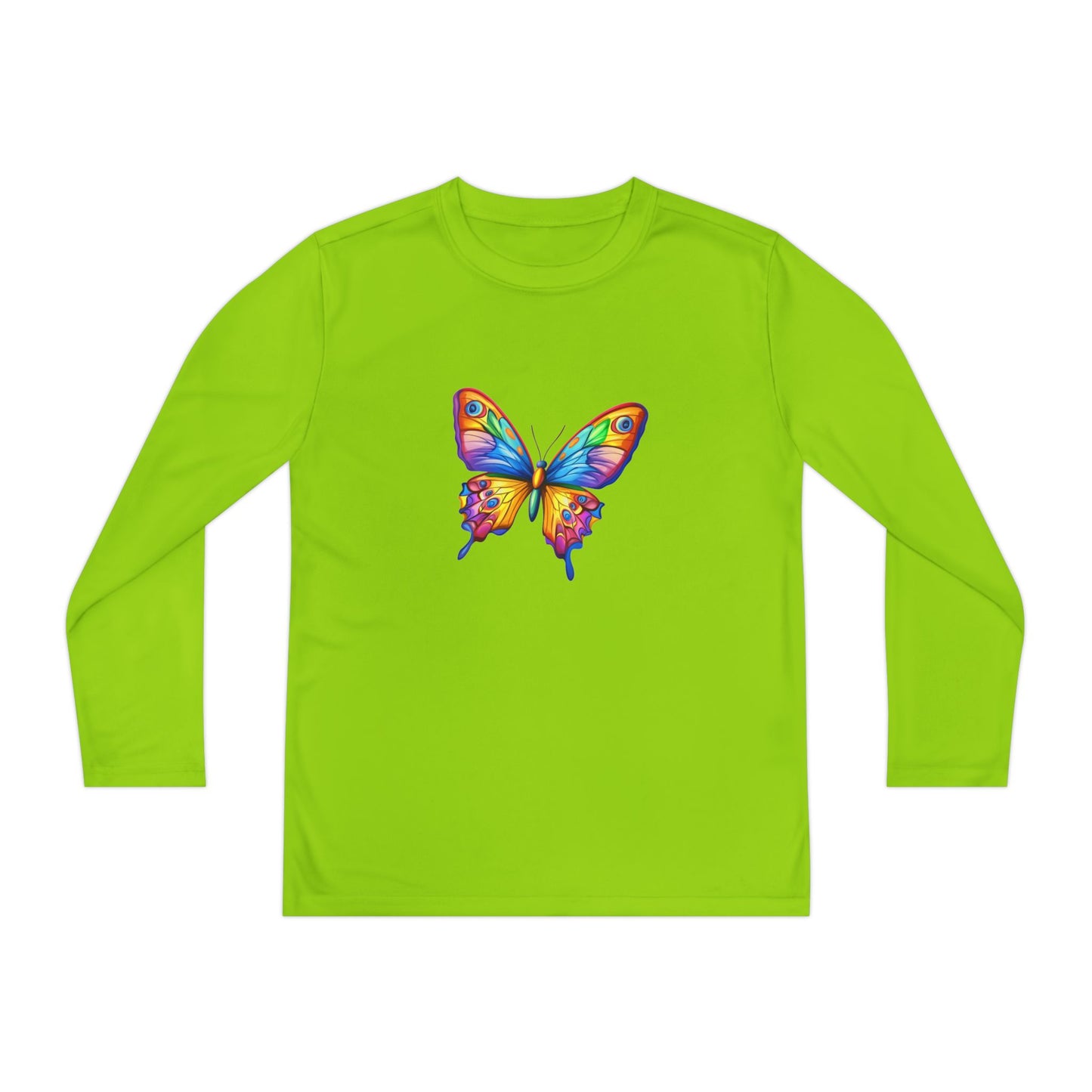 Youth Long Sleeve Competitor Tee (Colorful Butterfly)